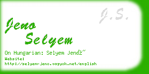 jeno selyem business card